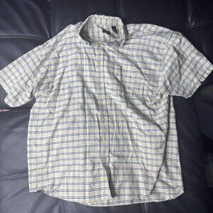 Van Heusen Men's Button-Up Shirt Multicolor‎ Plaid Collared Short Sleeve 3XLT